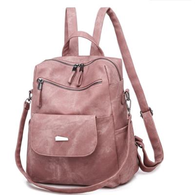 China 2020 new women's bags factory direct wholesale anti-theft popular PU backpack fashion women's retro bags for sale