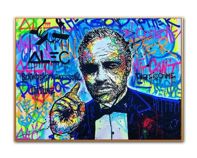 China Wholesale 100% Hand Painted Abstract Home Decor Painting The Godfather Hand Painting Canvas Painting for sale