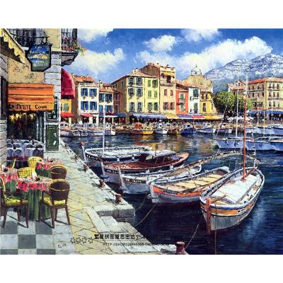 China Large CLASSIC Wall Painting Painting By Number Lovers Kiss At The Seaside Paint By Number for sale