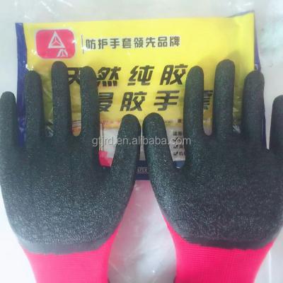 China Comfortable And Durable 13G Latex Coated Knitted Wrist Safety Latex Gloves Work Gloves for sale