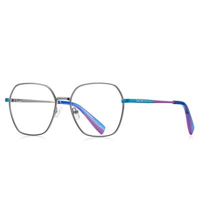 China Fashion anti blue light glasses Fashionable Computer Glasses Anti Blue Light Blocking Eyewear Manufacturer Double Color Metal Optical Frames  for Womens for sale