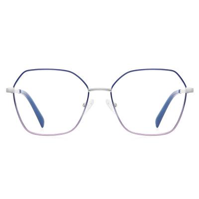 China Fashion anti blue light glasses Fashion Computer Glasses Gradient Eyeglasses Frame Anti Blue Light Blocking Metal Glasses With Custom Logo for sale