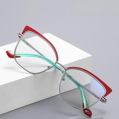 China Fashion anti blue light glasses Eye Glasses Frame Cat Eye Blue Light Blocking Glasses For Women Custom Logo Spectacle Optical Eyeglasses for sale