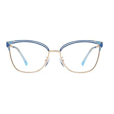 China Fashion anti blue light glasses Fashion Blue light blocking Glasses For Women metal Optical Frames Eyeglasses Prescription Glasses for sale