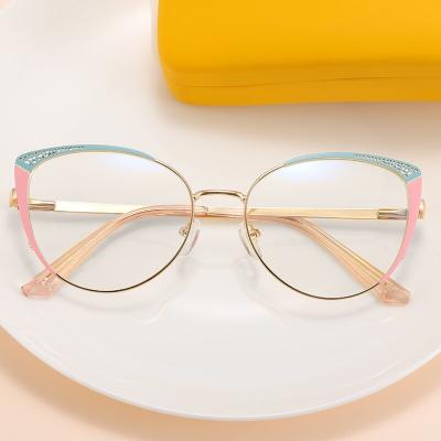 China Fashion anti blue light glasses Eyewear Factory Vintage Computer Eyeglasses Metal Round Frame Anti Blue Light Blocking Glasses For Woman 2023 for sale