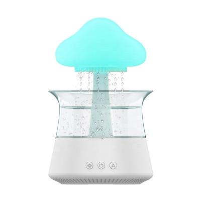 China Car Humidifier with Essential Oils Bulb Diffuser 450ml Portable Mushroom Diffuser Ultrasonic Raining Cloud Night Light Humidifier for sale