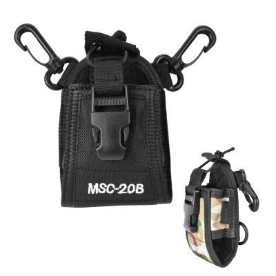 China MSC-20B Portable Nylon Plastic Shoulder Strap Belt Case Holder Bag for Walkie Talkie Two Way Radio for sale