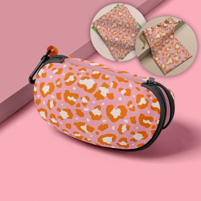 China Glasses Packing Custom LOGO EVA Case Oxford Cloth Zipper Eyeglasses Box Portable Glasses Sunglass Carry Bags Sunglasses Case With Bag for sale