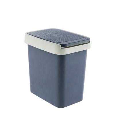 China Sustainable Plastic Waste Bin Rubbish Bin Trash Can With Press Type Lid for sale