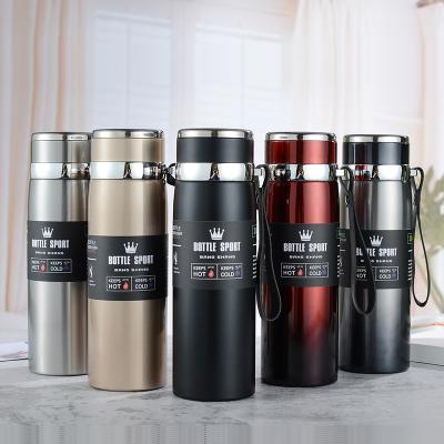 China New 316 Stainless Steel Business Water Bottle 800/1000ml Vacuum Temperature Outdoor Stainless Steel Water Bottle High Capacity Travel for sale