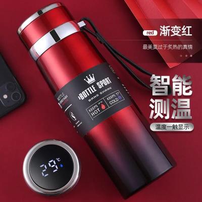 China 600ml 800ml 1000ml LED Thermos Thermos 316 Stainless Steel Double Walled Water Bottle Digital Stocked Vacuum Flask With Strainer for sale