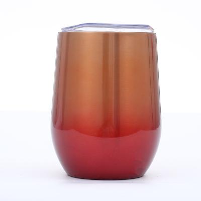 China High Quality 12oz Egg Stocked Shaped Double Wall Wine Tumbler Stainless Steel Wine Cup Wholesale for sale