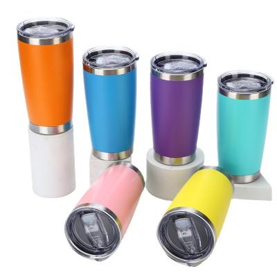 China Hot Selling 20oz Stainless Steel Eco Metal Double Walled Insulated Personalized Coffee Mug Viable With Lid And Straw for sale