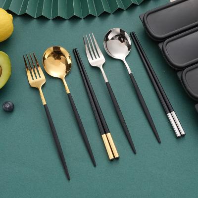 China Hot Sale Stocked With Gift Box Spoon And Forks Stainless Steel Cutlery Set for sale