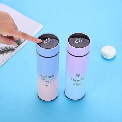 China WITH LID Food Grade Temperature 500ml LED Stainless Steel Tea Thermos Prices Drinkware Mugs Tea Infuser Bottle for sale