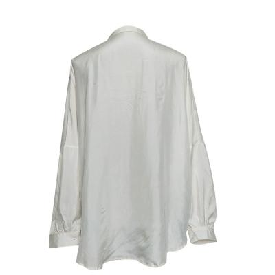 China Anti-pilling anti-pilling Chinese Camisas De Seda Silk white long sleeve blouses shirts for women tops for sale