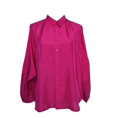 China Fashionable formal elegant boutique anti-pilling silk shirts for women blouses for sale