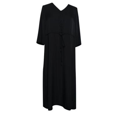 China New Summer Breathable Style Plus Size Black Silk Maxi Women Long Sleeve Blazer Casual Dress for sale