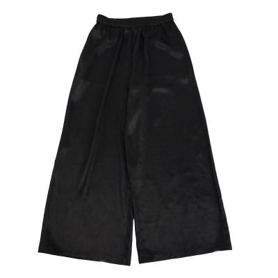 China High Quality Loose Women's Solid Waist Casual Anti-Wrinkle High Leg Silk Wide Leg Pants for sale