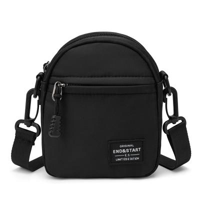 China 2021 New Waterproof Fabric Cross-body Bag Men Mini Shoulder Bag Black Backpack for sale