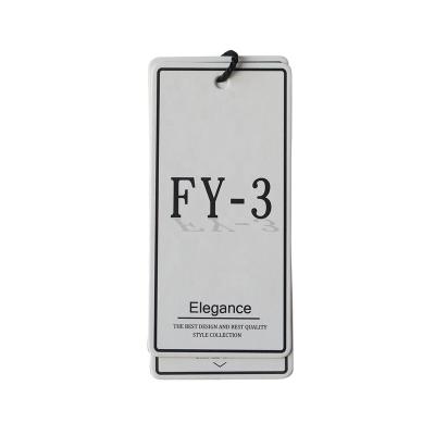 China Both durable pieces of rectangular white thick cardboard coated paper printed shirt apparel logo label custom product hang tags for clothes for sale