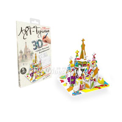 China 3D Miniature Building Model St.Basil's Cathedral Puzzels from Toy Art Therapy Paintings Famous Cartoon Artists Buildings for sale