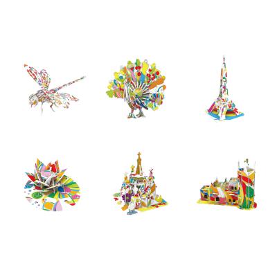 China Cartoon Toy DIY Patterned Doodle Toys Coloring Painted 3D Puzzle For Kids for sale