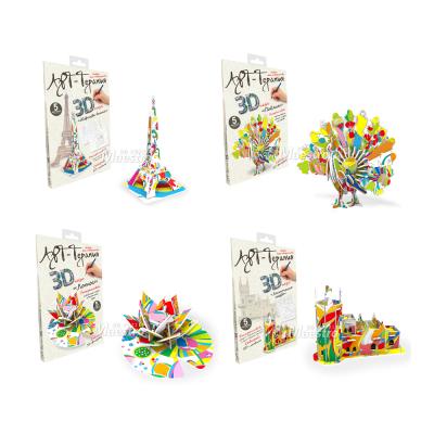 China Cartoon Toy Coloring Paper 3D Toy DIY Toy Puzzle Kits for sale