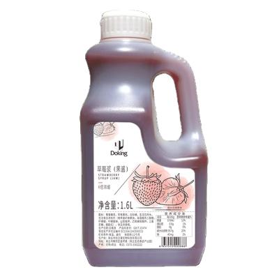 China Daily Drinks Bottle Low Price Guaranteed 1.6L/bottle Quality Syrup Fruit Strawberry Syrup for sale