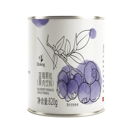 China Doking 820g Hot Product Canned Healthy Candy And Delicious Blueberry Pellets Fruit Canned for sale