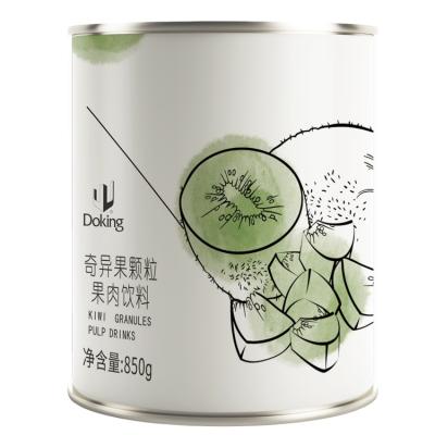 China Nature Fresh Taste Supply Plant Doking Rich Nutrition Granulated Full Grain Delicious Fast Food Kiwi Fruit Granules Pulp Drinks for sale