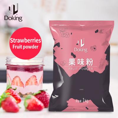 China Bubble Tea 1 Kg Doking Factory Supply Ingredients For Fruity Bubble Tea Taste Strawberry Flavor Bubble Tea Powder for sale