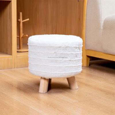 China Simple plush wooden stool modern household CIA sofa stool simple comfortable stool for sale