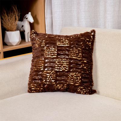 China Luxury Non-Toxic Comfortable Pillow Case Sequin Cushion Cover Plush Pillow Case Home Decoration Pillow Case for sale