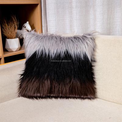 China Luxury Non-Toxic Faux Fur Cushion Cover High Quality Fluffy Plush Pillow Case Sofa Home Decoration Pillow Case for sale