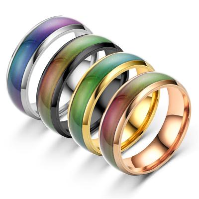 China Environmental Friendly Wholesale Popular Fine Jewelry Couple Rings Change Color Multiple Colors Stainless Steel Rings for sale