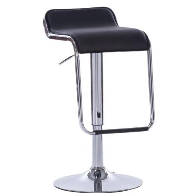 China Commercial High Quality Modern Traditional Stainless Steel Black Leather Height Adjustable Metal PU Furniture Bar Stools Chairs for sale