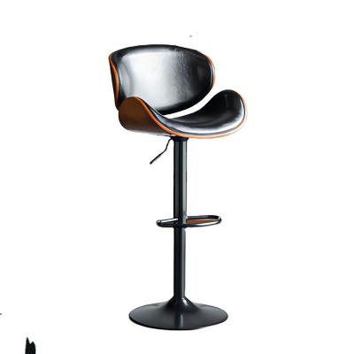 China Modern Traditional High Quality Commercial Leather Black Leather Swivel Height Adjustable Metal Stainless Steel PU Furniture Bar Stools Chairs for sale