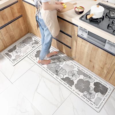 China Disposable Waterproof Anti-slip Household Kitchen Anti-Grease Modern PU Mat Long Oil-absorbing Rubber Mat PVC For Indoor for sale