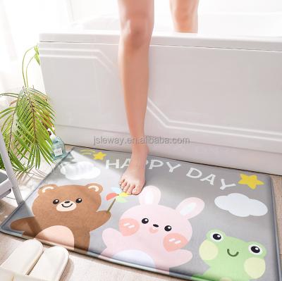 China Cartoon farley washable original high quality velvet thicken non slip bathroom tub cover water-absorbent anti-slip bath mat for sale