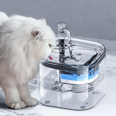 China Amazon Product Hot Selling Automatic Quadrate Cat Water Feeder Pet Water Filter Automatic Fountain for sale