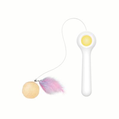 China High Quality Viable Interactive Cat Ball Toy Feather Automatic Cat Puzzle Stick for sale