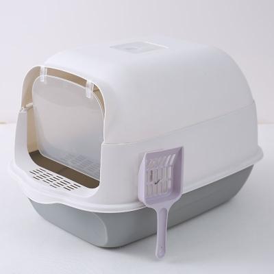 China Sustainable Cat's Litter Box Fully Enclosed Extra Large Space Cat Toilet Trays for sale