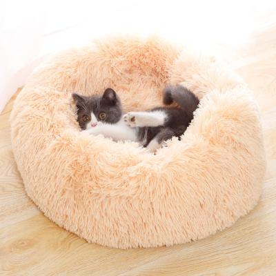 China Stocked DIY Size And Color Comfortable Luxury Long Faux Fur Pet Bed Cat Dog Bed for sale