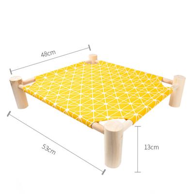 China Amazon Breathable Detachable Hit Dog Beds Luxury Cat Hammock Solid Wood Pet Bed for sale