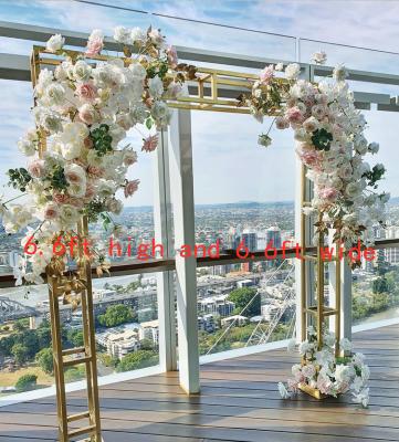 China Stand Wedding Decoration Metal Wedding Stage Arch Decoration Steel Wedding Backdrop for sale