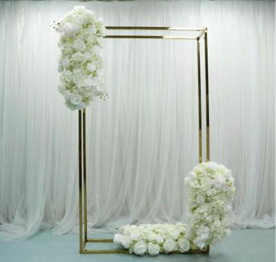 China Wedding Cubic Stainless Steel Gold Stand Metal Stage Backdrop Decoration With for sale