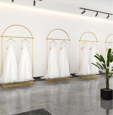 China High Quality Dress Rack Display Rack Wedding Dresses Boutiques Dress Rack Trail Side Floor Wedding Large Thickened Hanger 885236 for sale