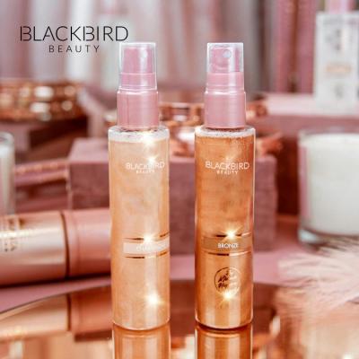 China Shimmer Pink Body Highlighter Bar Makeup Mist Face Toner Private Label OEM/ODM Shimmer Glowing Spray for sale