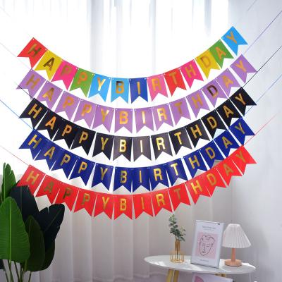 China Wholesale Colorful English Letters Paper Paper Flags Paper Colorful English Letters Decor Wall Decor Birthday Party Bunting Happy Birthday Banner for sale